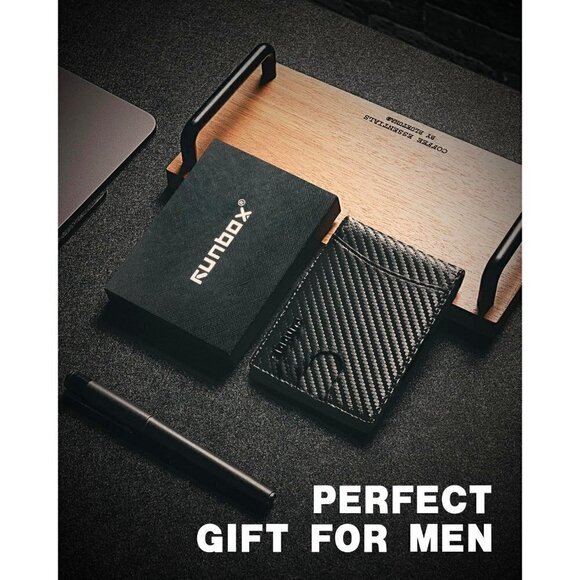 Wallet for Men Slim 11 Credit Card Holder Slots Red Leather RFID Blocking Money - Picture 6 of 6